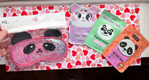 X3 Panda Bear Printed SHEET FACE MASK SCENTED Beauty Face Masks + Gel Eye Mask