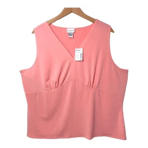 Fashion Bug Womens Casual Shirt Plus Size 22/24 Stretch Sleeveless Tank Top Work - Picture 1 of 4