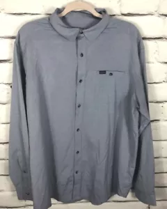 Camicia Columbia uomo taglia L blu/grigio manica lunga con bottoni - Foto 1 di 5