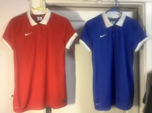 Lot Of 2 Nike~Laser II Dri-Fit Women's Soccer Jersey Polo Shirts - Sz Large-NWOT - Picture 1 of 15