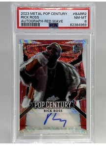Leaf 2023 Pop Century Metal Autograph Rick Ross 3/3 Red Wave GRADED PSA 8