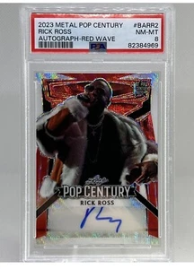 2023 Leaf Pop Century Metal Autograph Rick Ross 3/3 Red Wave GRADED PSA 8 - Picture 1 of 2