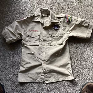 Boy Scouts of America BSA Youth Shirt Large Tan - Picture 1 of 4