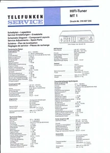 Telefunken Service Manual für MT 1 Copy - Picture 1 of 1