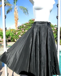 Vintage 1950s full circle skirt XS/S 26" W black taffeta Noui 29" L Sweep 387!! - Picture 1 of 4