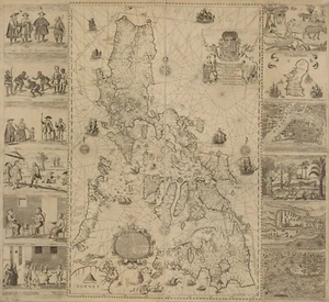 22" x 24" 1734 map Carta hydrographica y chorographica de las Yslas Filipinas - Picture 1 of 1