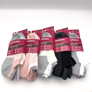 Dr. Motion Women's Compression Low Cut Ankle Socks 2 per pack Choose Your Color - Picture 1 of 98