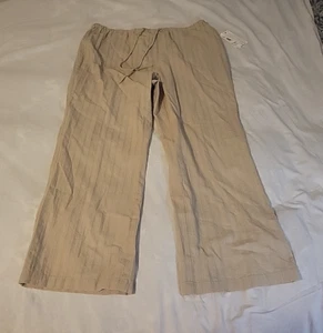 Jones New York Womens Linen Blend Pants Sz 2X Summer Daze Pull-On Soapstone - Picture 1 of 11