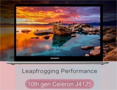 15.6" IPS Quad-Core J4125 Notebook 12 GB RAM Slim Ultrabook Office Laptop - Image 1 of 4