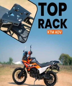 Top Rack with MS Plate Black Fit For KTM ADVANTURE 390 (2025) - Picture 1 of 5