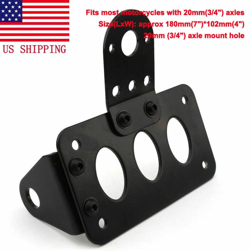 Black Motorcycle Side Mount License Plate Bracket Holder For Harley-Davidson US - Изображение 1 из 4