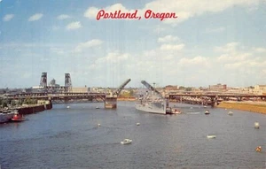Postal O: Puente levadizo del río Willamette, Portland, Oregón - Imagen 1 de 2