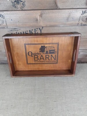 Decorative Rustic Style Medium Brown wooden Quirky Barn Farmhouse Style tray - Image 1 of 4