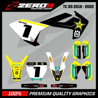 Kit de gráficos personalizado MX: HUSQVARNA Motocross Graphics TC50 TC65 FÁBRICA 21 Foto 1 de 4