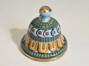 Vintage Italian Majolica Hand Painted Ceramic Bell Zecchino Oro Made In Capri - Picture 1 of 17