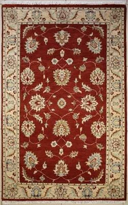 Tappeto 4x6 Senneh Chobi Ziegler tappeto zona rossa, tintura naturale, annodato a mano, pile di lana - Foto 1 di 5