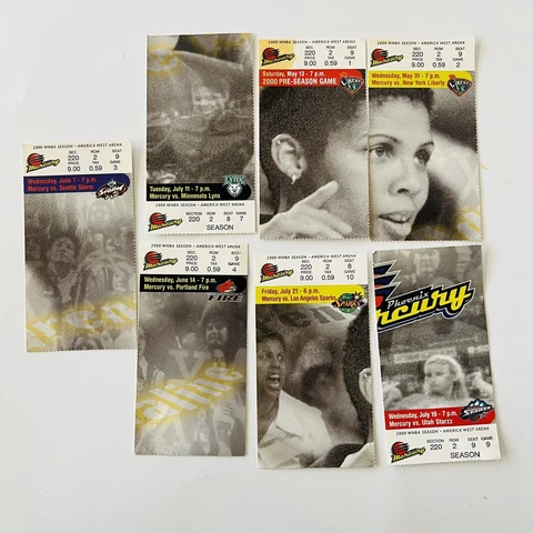 Women’s Basketball WNBA Phoenix Mercury 2000 Ticket Stubs Collectible Cover