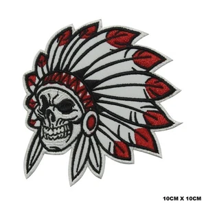 Indian Reaper Logo Embroidered Patch Iron On/Sew On Patch Batch - Picture 1 of 1