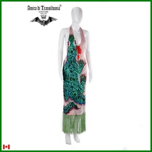 Woman Clothing Crocodile Dress Luxury Gown Fringe Embroiedered Fashion Couture - Picture 1 of 24