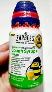 Factory Sealed ZARBEE'S Children's Nighttime Cough Syrup + Mucus. 4 oz. SAFE - Picture 1 of 3