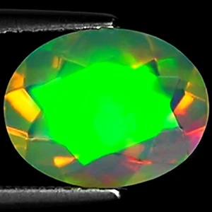 1.60 Ct Natural Ethiopian Faceted Opal Gemstone Multi Color Oval Cut - Picture 1 of 2