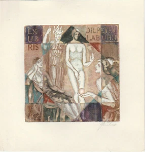 Exlibris - By A. KMIELIAUSKAS - For Peter Labuhn - Judgment of Paris - Signed - Imagen 1 de 1