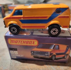 Matchbox Superfast #68 Chevrolet Van Orange w/ Blue Stripe - Picture 1 of 4