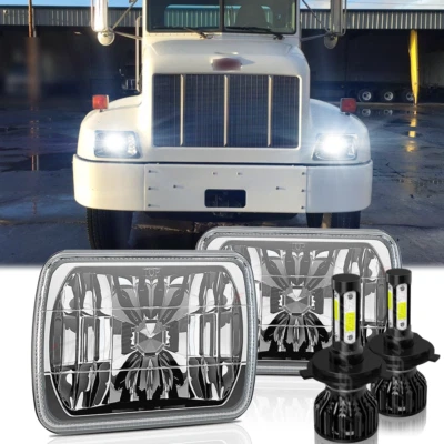 2pc 7X6 " 5X7" Inch LED Headlights Hi-Lo Beam H4 Fit Peterbilt 365 367 2008-2017 - Image 1 of 4