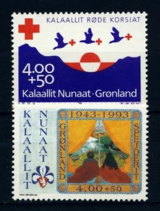 GREENLAND . 1993 Red Cross & Scouting . (B17-18) . Mint Never Hinged - Picture 1 of 1