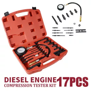 17PCS Diesel Engine Compression Tester Kit Tool Set Automotive Compressor - Picture 1 of 11