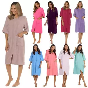 Undercover Towelling Dressing Gown 100% Cotton Zip Up Terry Toweling Bathrobe - Picture 1 of 44