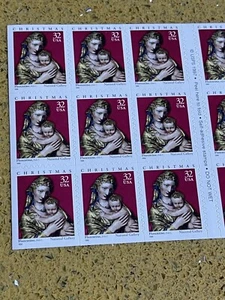 1998 Christmas Madonna & Child Sc 3244a MNH 32c booklet of 20 Stamps - Picture 1 of 3