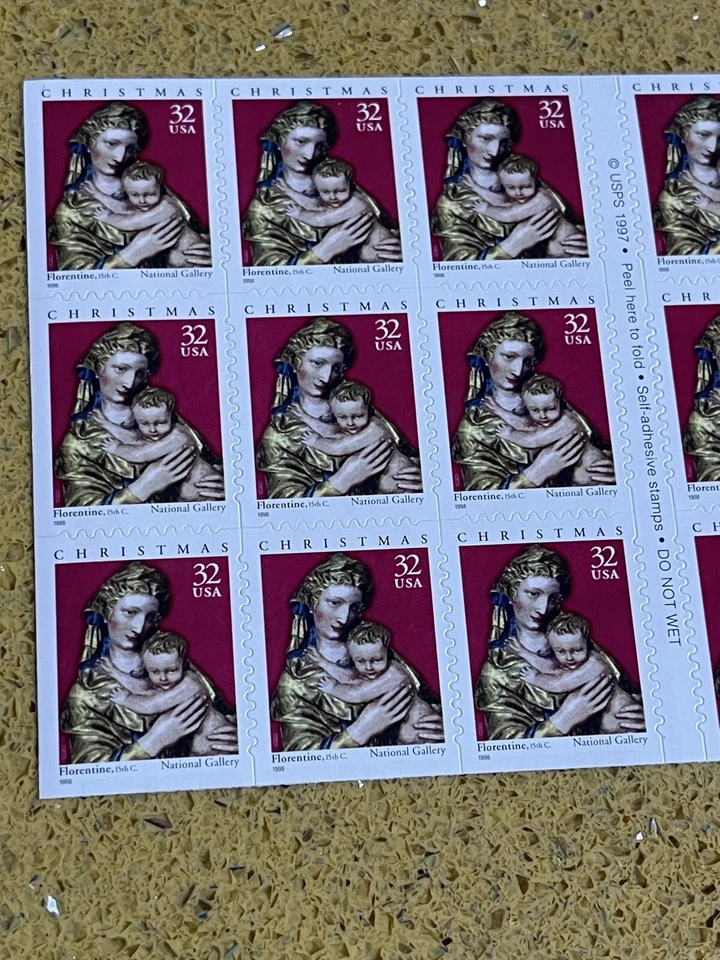1998 Christmas Madonna & Child Sc 3244a MNH 32c booklet of 20 Stamps - Image 1 of 3