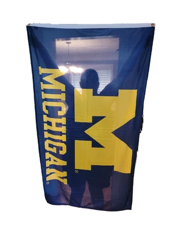 Michigan Wolverines 3x5 FT Flag Man Cave Logo Banner Football NCAA FREE Shipping Cover
