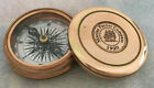 Compass Pocket Brass Vintage Antique Nautical Style Button Push Sundial Gift