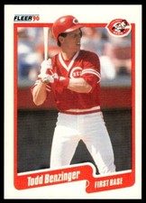 1990 Fleer Baseball Card Todd Benzinger Cincinnati Reds #413