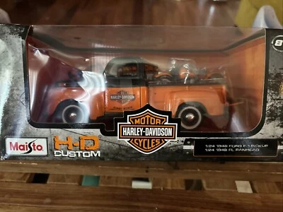 全新带盒 Maisto Harley Davidson 1:24 1948 福特 F-1 皮卡车和 1948 Panhead — 第 1/4 张图片
