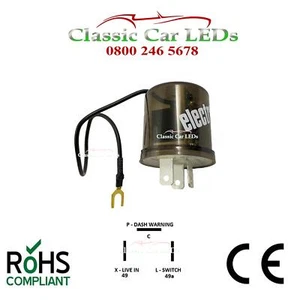 6V ELECTRONIC INDICATOR FLASHER RELAY POSITIVE EARTH GROUND 2 / 3 PIN X L P TAB - Picture 1 of 3