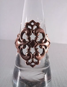 Copper Scrollwork Artisan crafted Ring size 7 3/4 - Picture 1 of 6