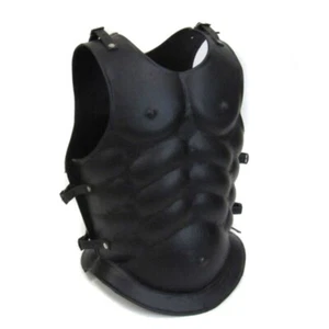 Breastplate Armor Black Medieval Roman Leather Muscle Cuirass Strap Replica - Picture 1 of 5
