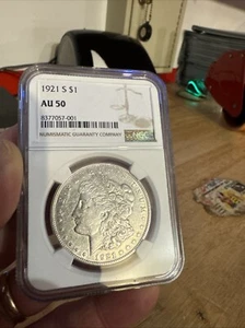 Morgan Silver Dollar NGC AU50 Antique Vintage Collector Coin Bullion GIFT 1921 - Picture 1 of 24
