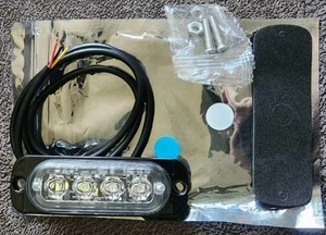 4 LED BLUE/WhiteStrobe Light Bar Truck Trailer Marker Back Up Multi Patterns - Picture 1 of 7