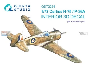 1/72 Quinta 3D Interior Decal #72234 Hawk 75 / P-36A für Arma - Bild 1 von 2
