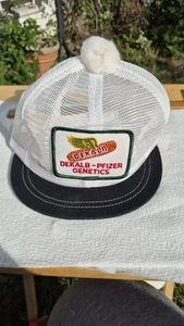 "DEKALB -PFIZER GENETICS" Dekalb Flying Winged Corn Ear Pom-Pom Topped Mesh Hat - Picture 1 of 9