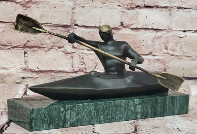 Bronze Sculpture Male Canoer Sport Trophy Home Office Decoration Decor Sale Gift - Image 1 of 4