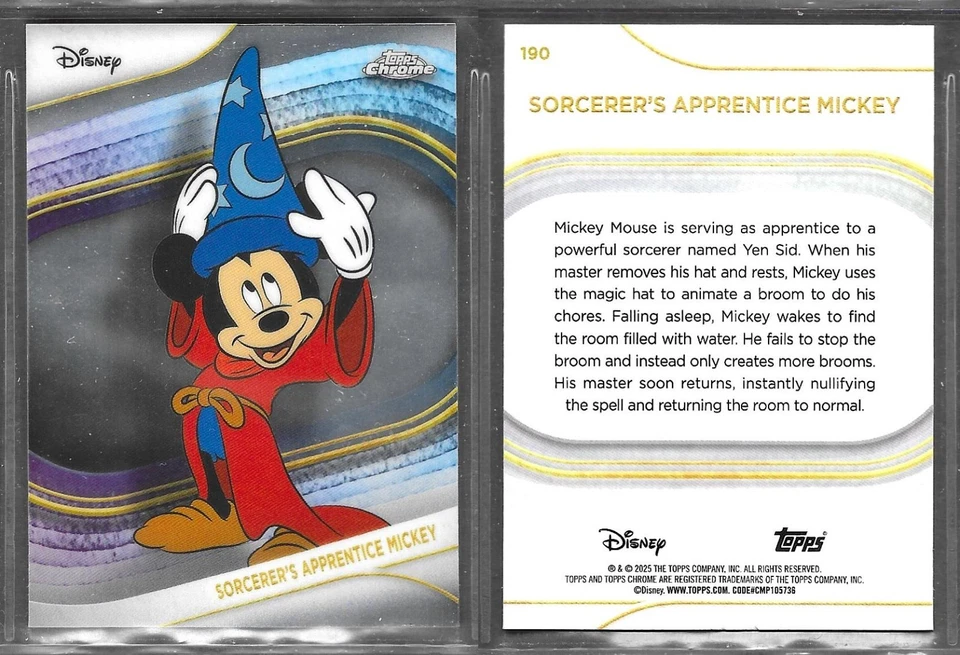 Topps Chrome Disney 2025 #190 Sorcerer's Apprentice Mickey Mouse Card - Image 1 of 1
