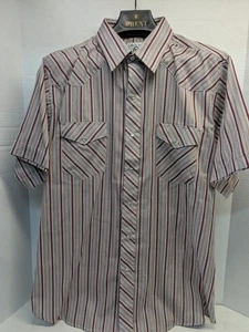 Corral West Ranch Wear Shirt Mens XL Pearl Snap Short Sleeve Striped. (22) - Picture 1 of 9