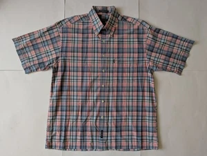 Camisa de manga corta rosa a cuadros de popelina de Gant University para hombre talla grande excelente estado - Imagen 1 de 15