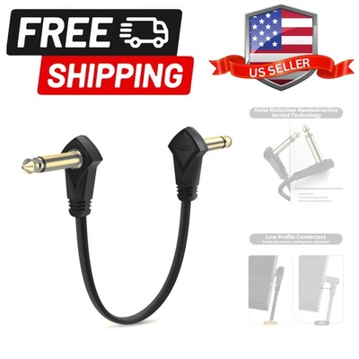 Cables de conexión de guitarra de 24 pulgadas enchufe dorado, efecto de cable de pedal de guitarra negro de 60 cm... Foto 1 de 4