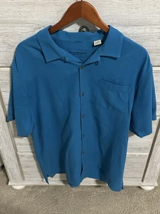 Camisa Tommy Bahama Para Hombre Grande Con Botones Manga Corta Azul - Imagen 1 de 3